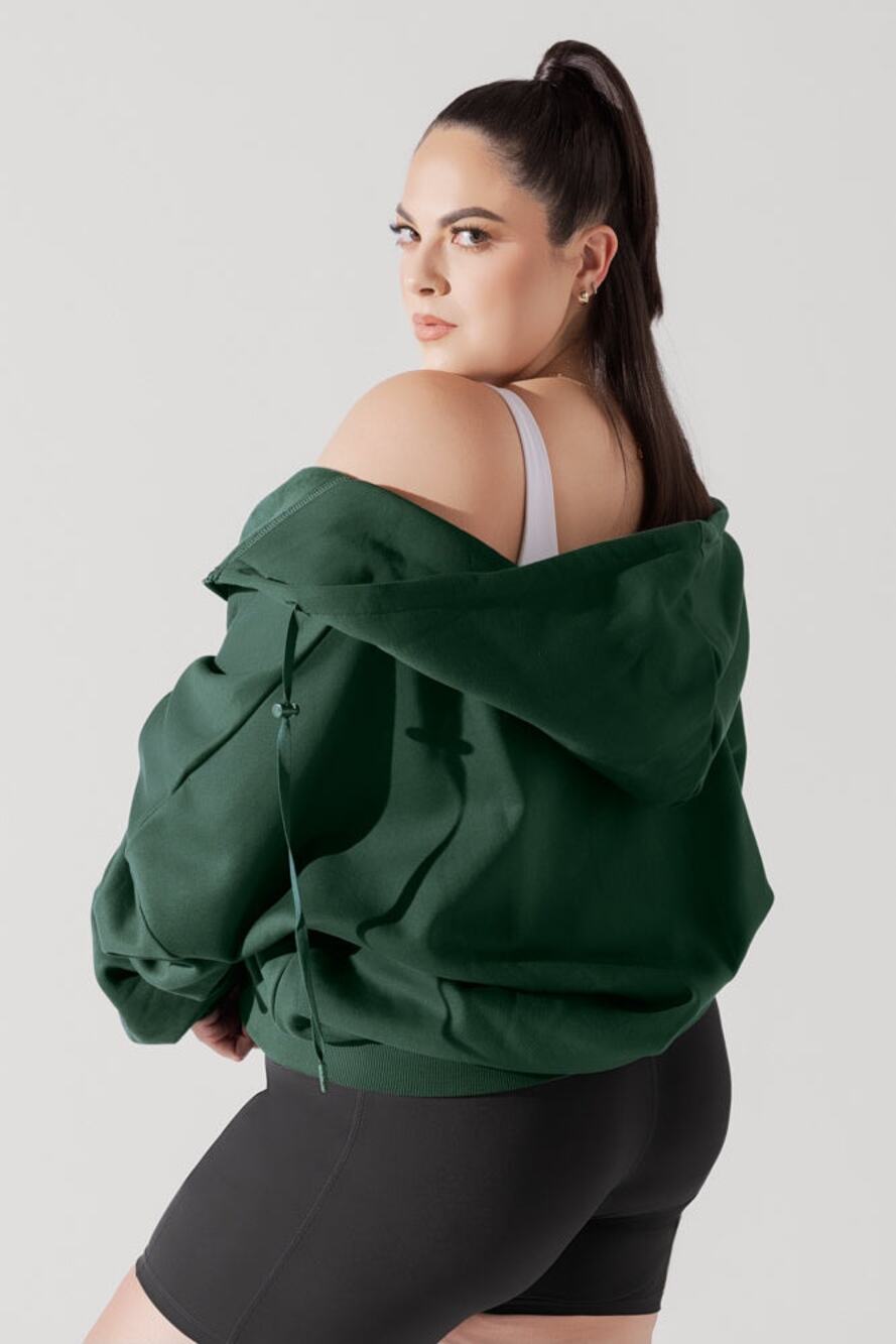 Popflex Full Zip Oversized Cloud Hoodie Game Time Green Large XL Athleisure